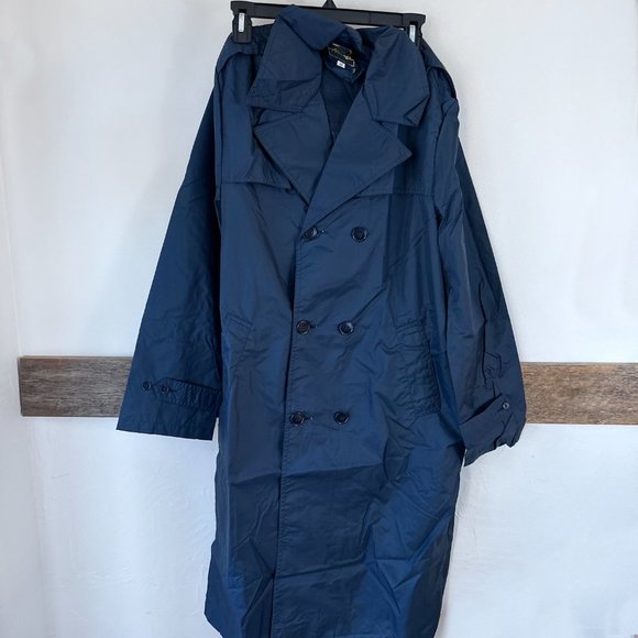 Men's Navy Trench Coat - Picture 2 of 9